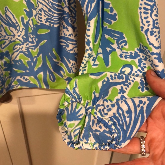 Lilly Pulitzer Elsa Silk Blouse Small Coral design - Picture 10 of 14
